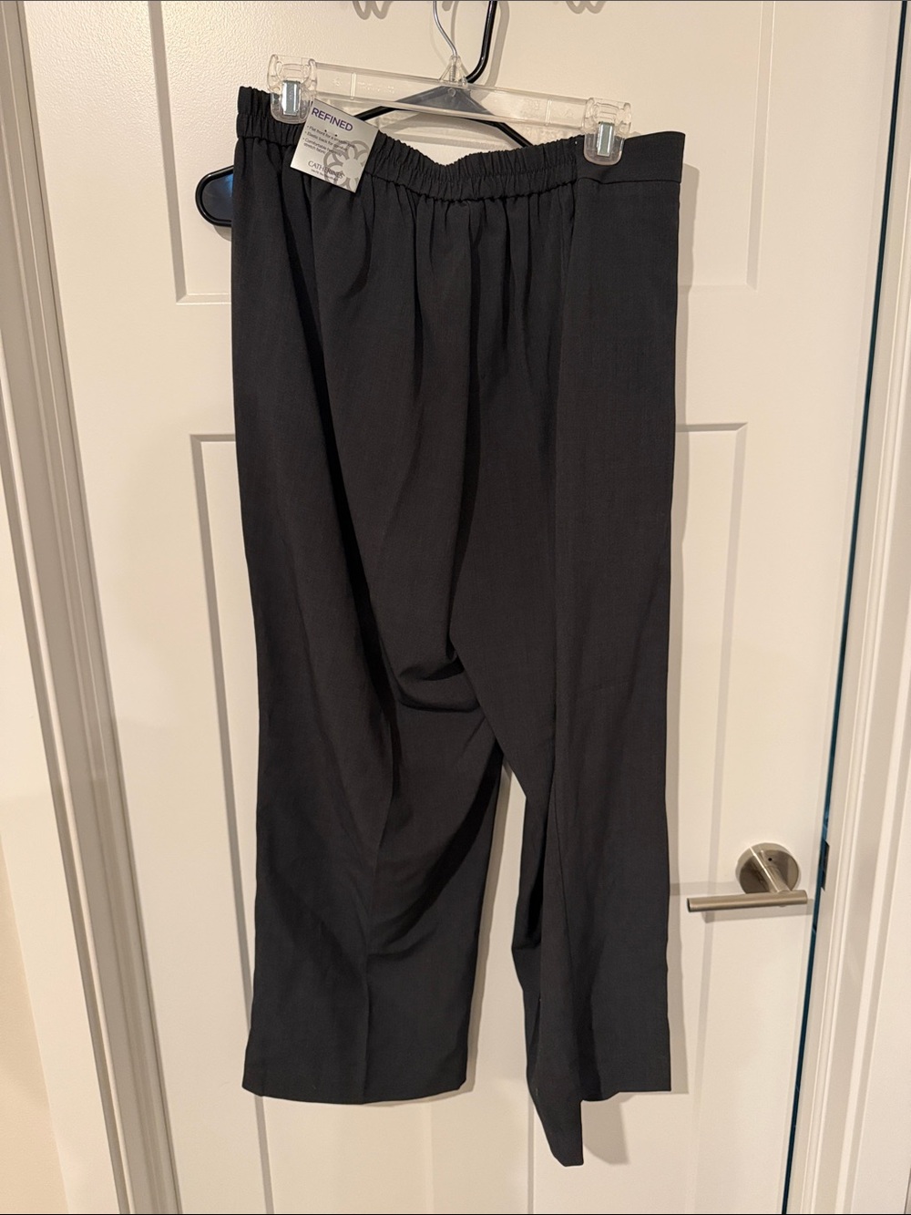 NWT Charcoal Grey Women’s Straight-Leg Elastic-Waist Pants